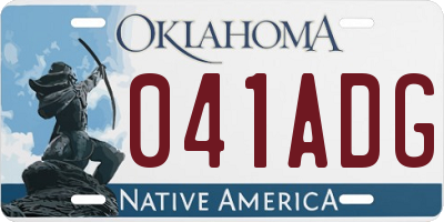 OK license plate 041ADG