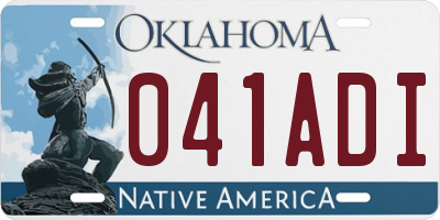 OK license plate 041ADI