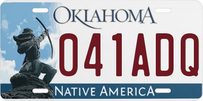 OK license plate 041ADQ