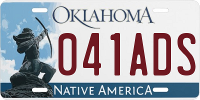 OK license plate 041ADS