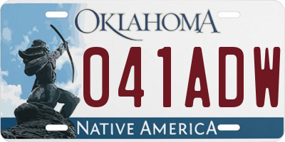 OK license plate 041ADW