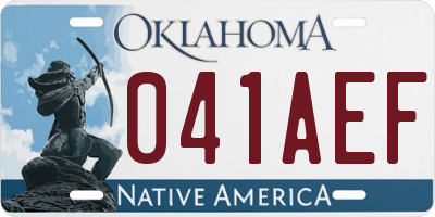 OK license plate 041AEF