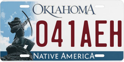 OK license plate 041AEH
