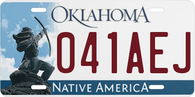 OK license plate 041AEJ
