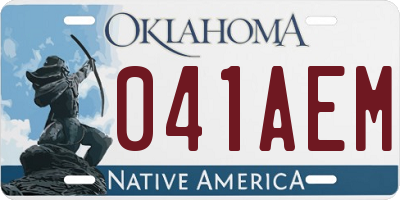 OK license plate 041AEM