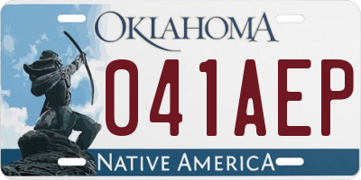OK license plate 041AEP