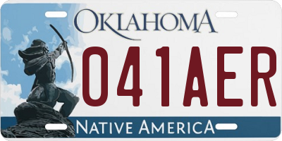 OK license plate 041AER