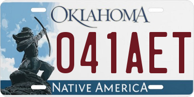 OK license plate 041AET