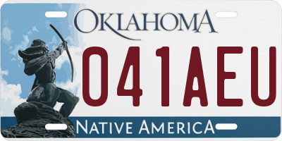 OK license plate 041AEU