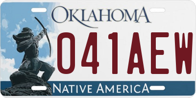 OK license plate 041AEW
