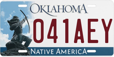 OK license plate 041AEY