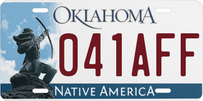 OK license plate 041AFF