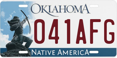 OK license plate 041AFG