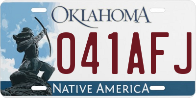 OK license plate 041AFJ