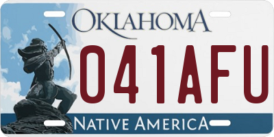 OK license plate 041AFU