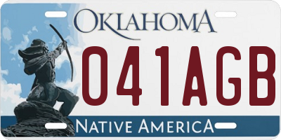 OK license plate 041AGB