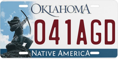 OK license plate 041AGD
