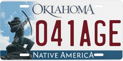 OK license plate 041AGE