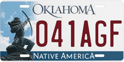 OK license plate 041AGF