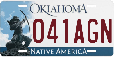 OK license plate 041AGN