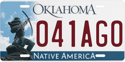 OK license plate 041AGO