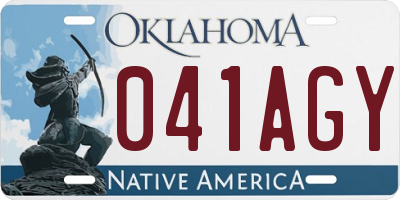 OK license plate 041AGY