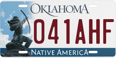 OK license plate 041AHF