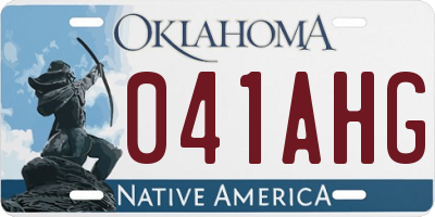 OK license plate 041AHG
