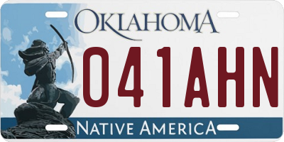 OK license plate 041AHN