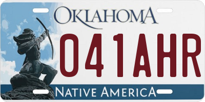 OK license plate 041AHR