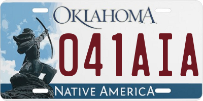 OK license plate 041AIA