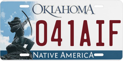 OK license plate 041AIF