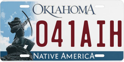 OK license plate 041AIH