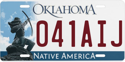OK license plate 041AIJ
