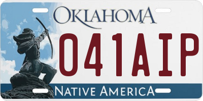 OK license plate 041AIP