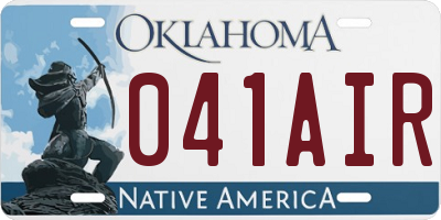 OK license plate 041AIR