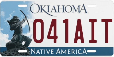 OK license plate 041AIT