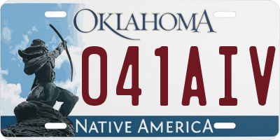 OK license plate 041AIV