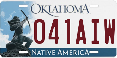 OK license plate 041AIW