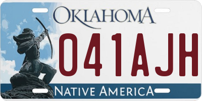 OK license plate 041AJH