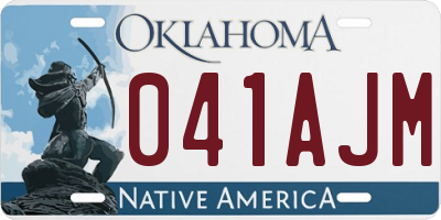 OK license plate 041AJM