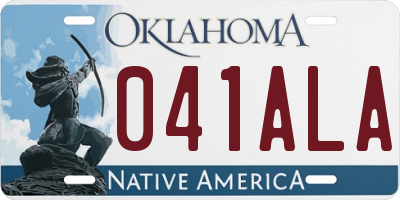 OK license plate 041ALA