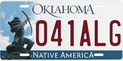 OK license plate 041ALG
