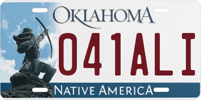OK license plate 041ALI