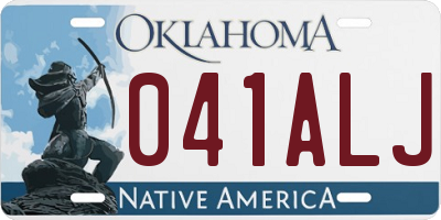OK license plate 041ALJ