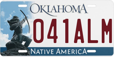OK license plate 041ALM