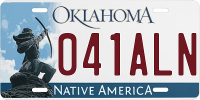OK license plate 041ALN