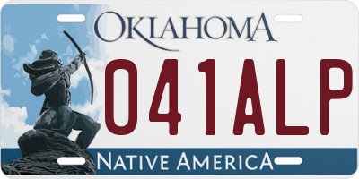 OK license plate 041ALP