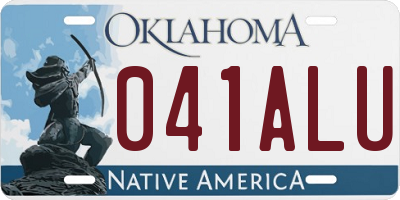OK license plate 041ALU