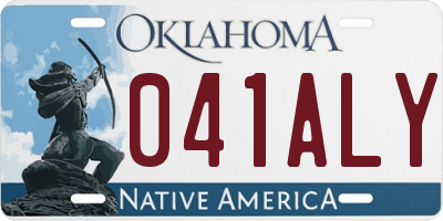 OK license plate 041ALY